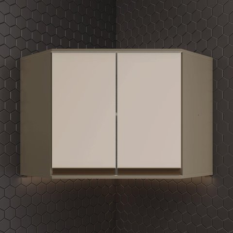 Armário Aéreo Canto Oblíquo 2 Portas 100% MDF Aurora