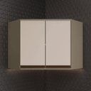 Ver imagem 1 de Armário Aéreo Canto Oblíquo 2 Portas 100% MDF Aurora Cinza/Duna/Cristal