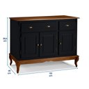 Ver imagem 4 de Balcão Buffet 3 Portas 2 Gavetas Hannover 60803 Linz Móveis - Preto/Imbuia