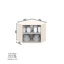 Ver imagem 3 de Armário Aéreo Canto Oblíquo 2 Portas 100% MDF Aurora