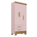 Ver imagem 3 de Guarda Roupa Infantil 3 Portas 2 Gavetas Rosa/Natural Tic Tac Espresso Móveis