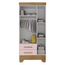 Ver imagem 2 de Guarda Roupa Infantil 3 Portas 2 Gavetas Rosa/Natural Tic Tac Espresso Móveis