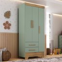 Ver imagem 1 de Guarda Roupa Infantil 3 Portas e 2 Gavetas Tic Tac