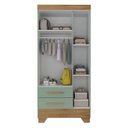 Ver imagem 3 de Guarda Roupa Infantil 3 Portas 2 Gavetas Verde/Natural Tic Tac Espresso Móveis