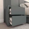Cama Queen e Cabeceira C/ 2 Mesas e 2 Gavetas Mdf sob Medida Cor:cinza Sagrado - 5