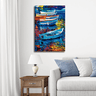 Tela Decorativa Estilo Pintura Barcos - 1