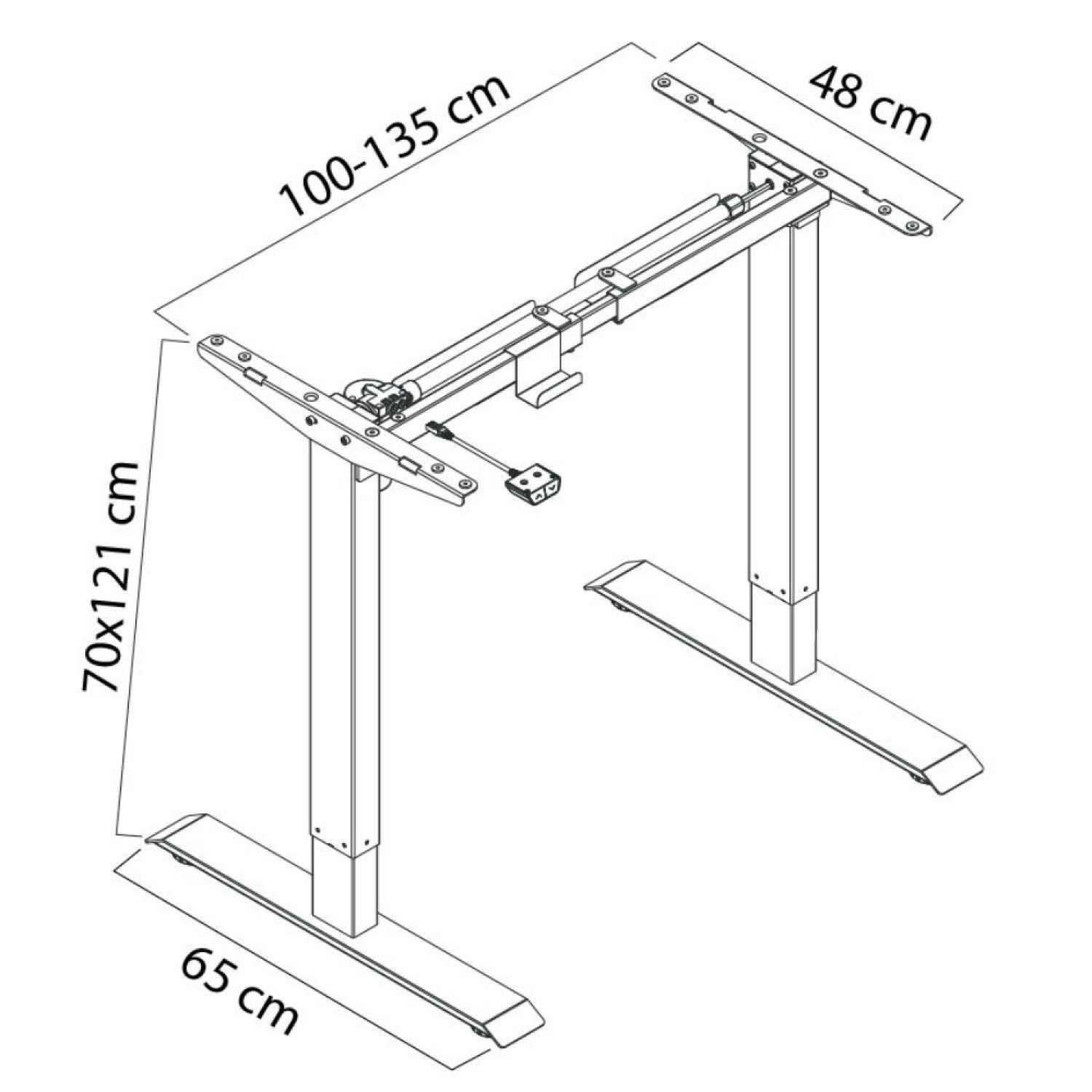 Mesa com Regulagem de Altura Elétrica Misch sem Tampo - 5