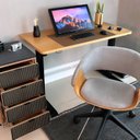 Ver imagem 2 de Mesa Estilo com Regulagem de Altura Elétrica Misch sem Tampo 135cm Preto