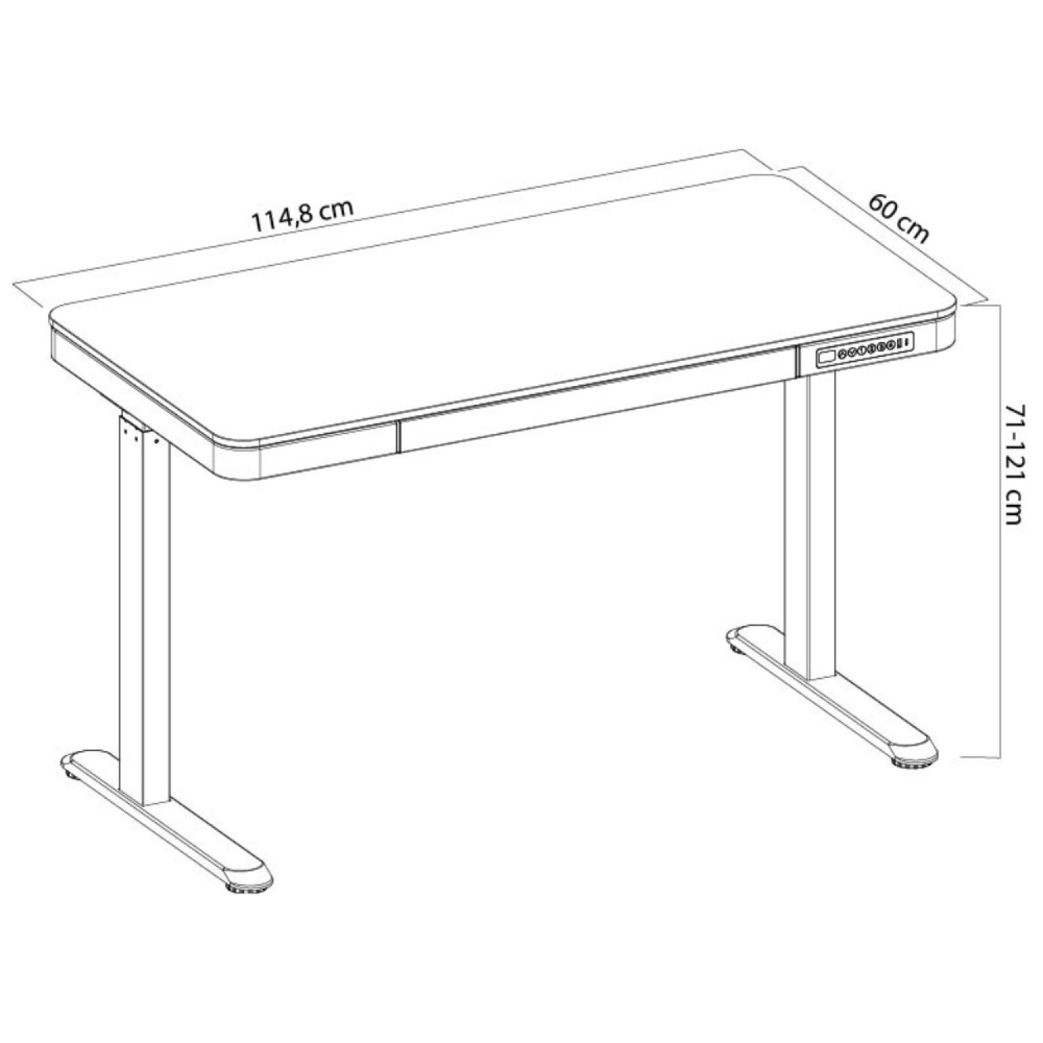 Mesa Escritório 114,8cm com Regulagem de Altura Elétrica e USB Musa - 5