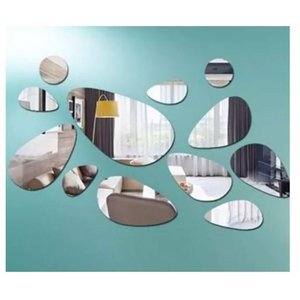Espelho Acrílico Decorativo Pedras Quarto Sala Kit 15 Pcs
