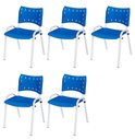 Ver imagem 2 de Cadeira Iso Base Branco Igreja, Escola, Escritório - Azul Kit 5 Peças