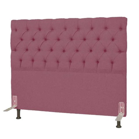 Cabeceira King Size 1,98 M Cama Box Casal Estofada Almofadada Lisboa:suede Rosê