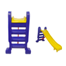 Quarto Infantil Brinquedo Escorregador Infantil Plástico - Médio 3 Degraus Amarelo C/ Azul - 3