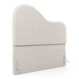 Cabeceira Orgânica Cama Box Casal Padrão Sea 140cm com Frame Bouclé Off White - Desk Design - 1