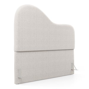 Cabeceira Orgânica Cama Box Casal Padrão Sea 140cm com Frame Bouclé Off White - Desk Design
