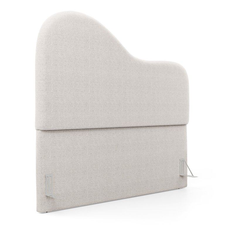 Cabeceira Orgânica Cama Box Casal Padrão Sea 140cm com Frame Bouclé Off White - Desk Design Cabeceira Orgânica Cama Box Casal Padrão Sea 140cm com Frame Bouclé Off White - Desk Design