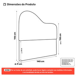 Cabeceira Orgânica Cama Box Casal Padrão Sea 140cm com Frame Bouclé Off White - Desk Design - 4