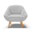 Ver imagem 3 de Kit 2 Poltronas Giovana Suede Cinza Pés Palito Castanho - D'Rossi