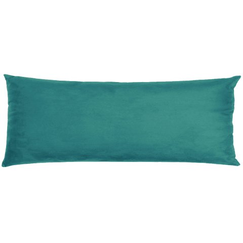 Travesseiro De Corpo Body Pillow Veludo 40x130cm Turquesa - Capa com enchimento