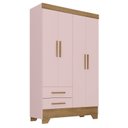 Ver imagem 3 de Guarda Roupa Infantil 4 Portas 2 Gavetas Rosa/Natural Tic Tac Espresso Móveis