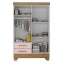 Ver imagem 2 de Guarda Roupa Infantil 4 Portas 2 Gavetas Rosa/Natural Tic Tac Espresso Móveis
