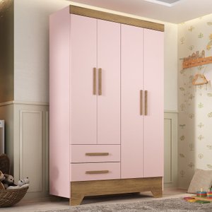 Guarda Roupa Infantil 4 Portas e 2 Gavetas Tic Tac