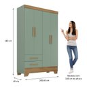 Ver imagem 4 de Guarda Roupa Infantil 4 Portas 2 Gavetas Verde/Natural Tic Tac Espresso Móveis