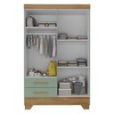 Ver imagem 2 de Guarda Roupa Infantil 4 Portas 2 Gavetas Verde/Natural Tic Tac Espresso Móveis