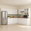 Ver imagem 1 de Cozinha Completa Modulada Americana 10 Peças com Paneleiro Torre Quente, Nichos e Balcão com Tampo U