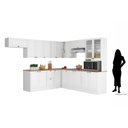 Ver imagem 6 de Cozinha Completa Americana 10 Peças com Paneleiro Torre Quente, Nichos e Balcão com Tampo Unna Yescasa Branco