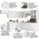 Ver imagem 6 de Cozinha Completa Modulada Americana 10 Peças com Paneleiro Torre Quente, Nichos e Balcão com Tampo U