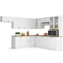 Ver imagem 3 de Cozinha Completa Modulada Americana 10 Peças com Paneleiro Torre Quente, Nichos e Balcão com Tampo U