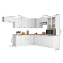 Ver imagem 4 de Cozinha Completa Modulada Americana 10 Peças com Paneleiro Torre Quente, Nichos e Balcão com Tampo U