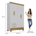 Ver imagem 4 de Guarda Roupa Infantil 4 Portas 2 Gavetas Branco/Natural Tic Tac Espresso Móveis