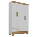Ver imagem 3 de Guarda Roupa Infantil 4 Portas 2 Gavetas Branco/Natural Tic Tac Espresso Móveis