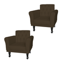 Ver imagem 1 de Kit 2 Poltronas Decorativas Pés Luis Vx para Clínica Classic Corano Marrom - Dl Decor