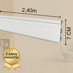 Kit Rodapé de Pvc 10 Barras Frisadas de 7cmx15mm x2,40m com 24 Metros Lineares Permatti - 5