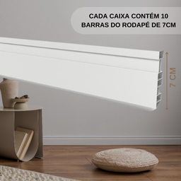 Kit Rodapé de Pvc 10 Barras Frisadas de 7cmx15mm x2,40m com 24 Metros Lineares Permatti - 2