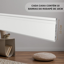 Ver imagem 3 de Kit Rodapé de PVC 10 Barras Frisadas de 10CMX15MMX2,40m com 24m Lineares Branco Permatti