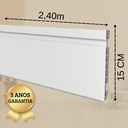 Ver imagem 6 de Kit Rodapé de PVC 10 Barras Frisadas de 15CMX15MMX2,40m com 24m Lineares Branco Permatti