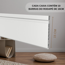 Ver imagem 3 de Kit Rodapé de PVC 10 Barras Frisadas de 15CMX15MMX2,40m com 24m Lineares Branco Permatti