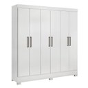 Ver imagem 4 de Cômoda Flora e Guarda Roupa Casal Prático Branco - Demóbile