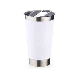 Copo Térmico de Aço Inox com Tampa Abridor 500ml - Brava Branco - 1