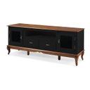 Ver imagem 3 de Conjunto Rack 60503 + Painel 50513 para Sala Pés Luiz Xv 2 Gavetas 2 Portas - Preto/imbuia