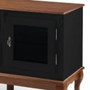 Ver imagem 5 de Conjunto Rack 60503 + Painel 50513 para Sala Pés Luiz Xv 2 Gavetas 2 Portas - Preto/imbuia