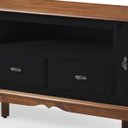 Ver imagem 4 de Conjunto Rack 60503 + Painel 50513 para Sala Pés Luiz Xv 2 Gavetas 2 Portas - Preto/imbuia