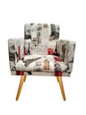 Ver imagem 2 de Kit 2 Poltronas Decorativa Bia Suede Paris Vermelho Pés Madeira Ms Decor