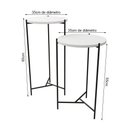 Ver imagem 2 de Mesa Lateral Redonda Áquila Preta Tampo Branco - Cor: Branco