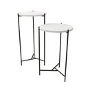 Ver imagem 3 de Mesa Lateral Redonda Áquila Preta Tampo Branco - Cor: Branco