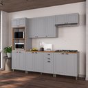 Ver imagem 1 de Armário de Cozinha Modulada Completa Fidelitá Nara 100% MDF 5 Peças 270cm 14 Portas 2 Gavetas com